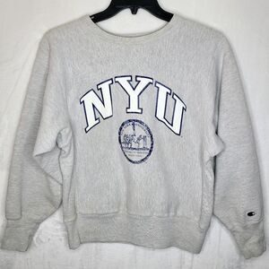 Vintage 90s NYU Champion Reverse Weave Sweatshirt Size Medium